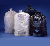 Asbestos Disposal Bags - 3.5 mil Black Printed 33x50