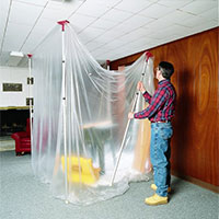 Home Improvement & Dust Containment Rooms - Plastic Poly Sheeting Example