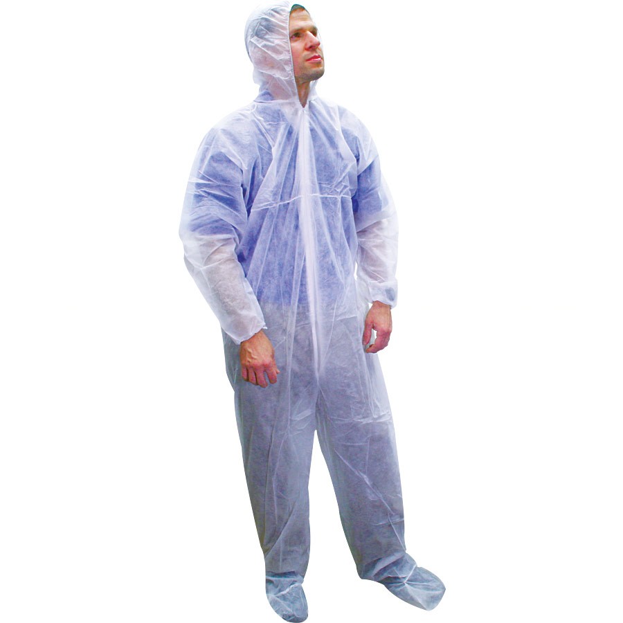Disposable Paint Suit - Coveralls Hood and Boots - Bulk - 5XL - Click Image to Close