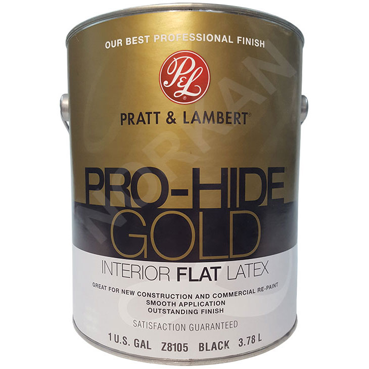 Pratt & Lambert Pro-Hide Gold Ultra Latex Interior Wall Paint, Z8150, Flat, Black, 1 Gallon